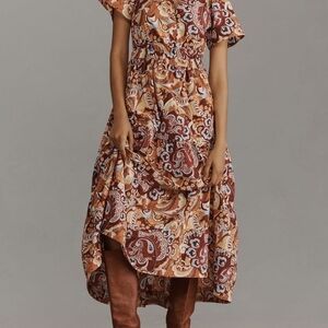 Anthropologie Bronze Somerset Maxi Dress